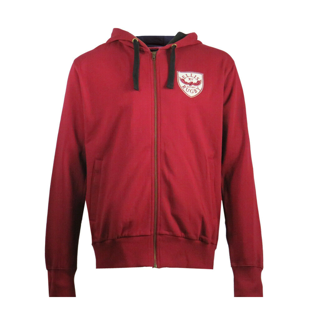 Ellis-Rugby-Crest-Hoodie-Red-Front